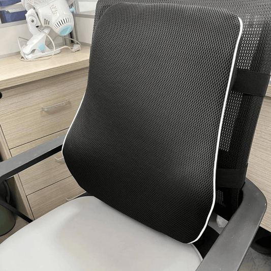 Lumbar support cushion on office chair