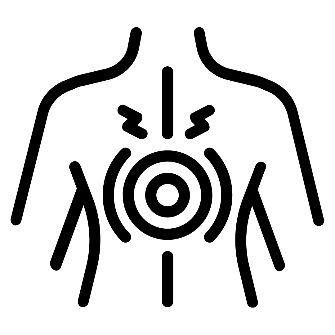 Abstract white shapes on black background