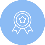 Award badge with star.