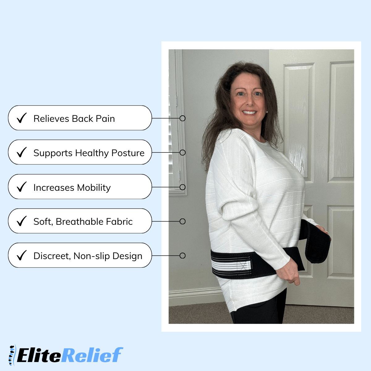 Relieves pain, supports posture, & increases mobility