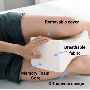 Orthopedic Memory Foam Knee Pillow with Removable Cover