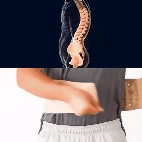 Gold posture brace showing spine alignment